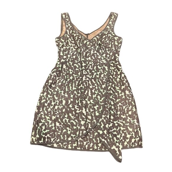 Nanette Lepore Womens Dress Size 8 In The Wild Animal Print Silk Linen surplice - Picture 1 of 10